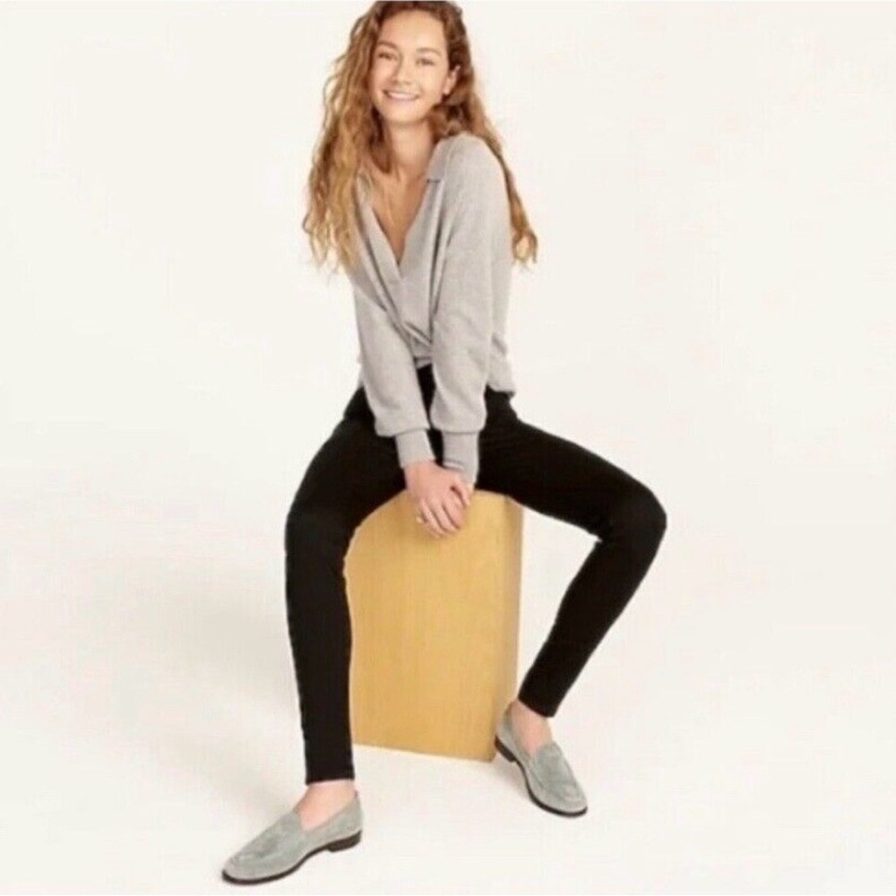 J. Crew 9" high-rise toothpick jean in black